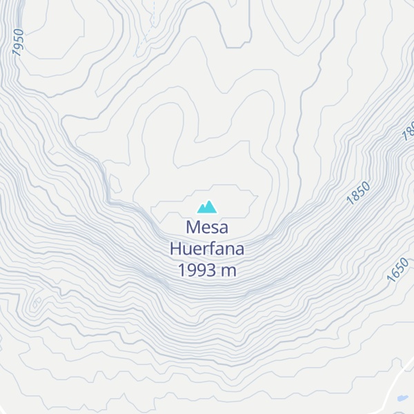 Map of Mesa Huerfana