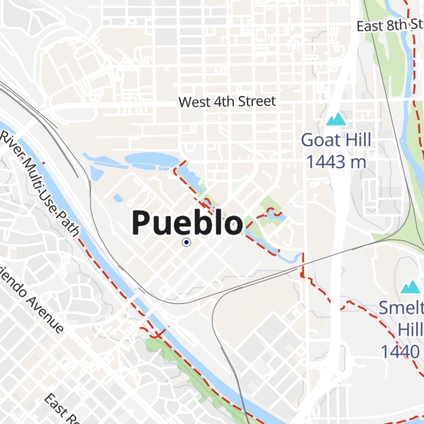 Map of Historic Arkansas Riverwalk of Pueblo