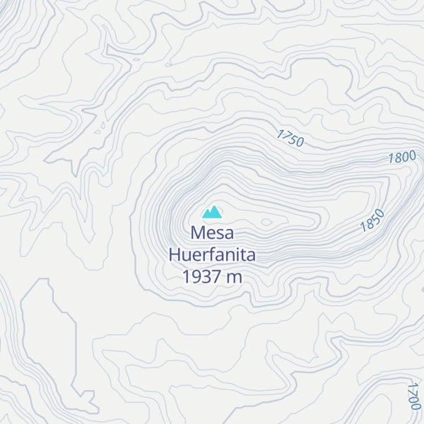 Map of Mesa Huerfanita