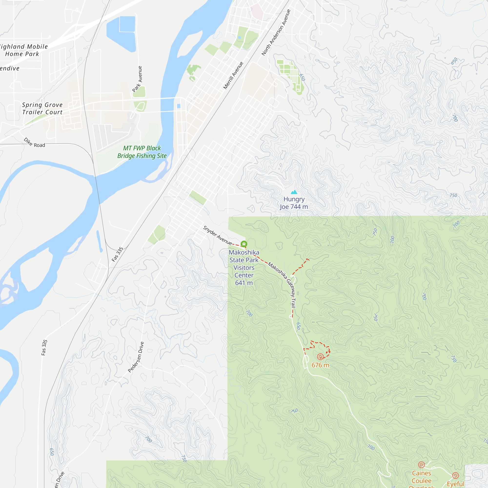 Makoshika State Park Visitors Center map
