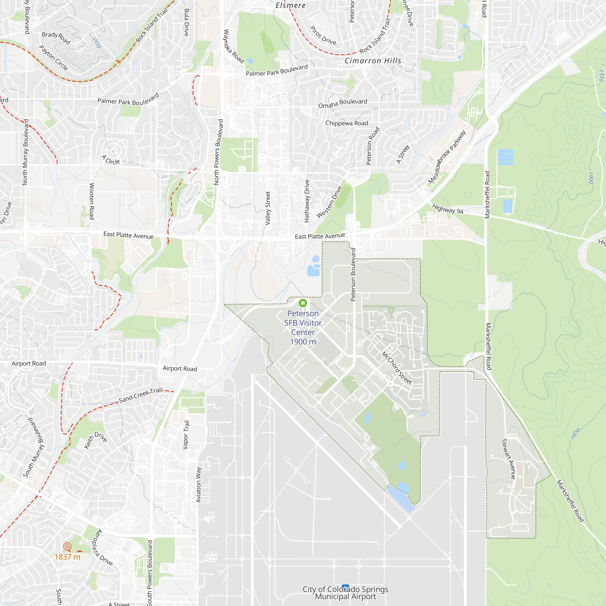 Peterson SFB Visitor Center map