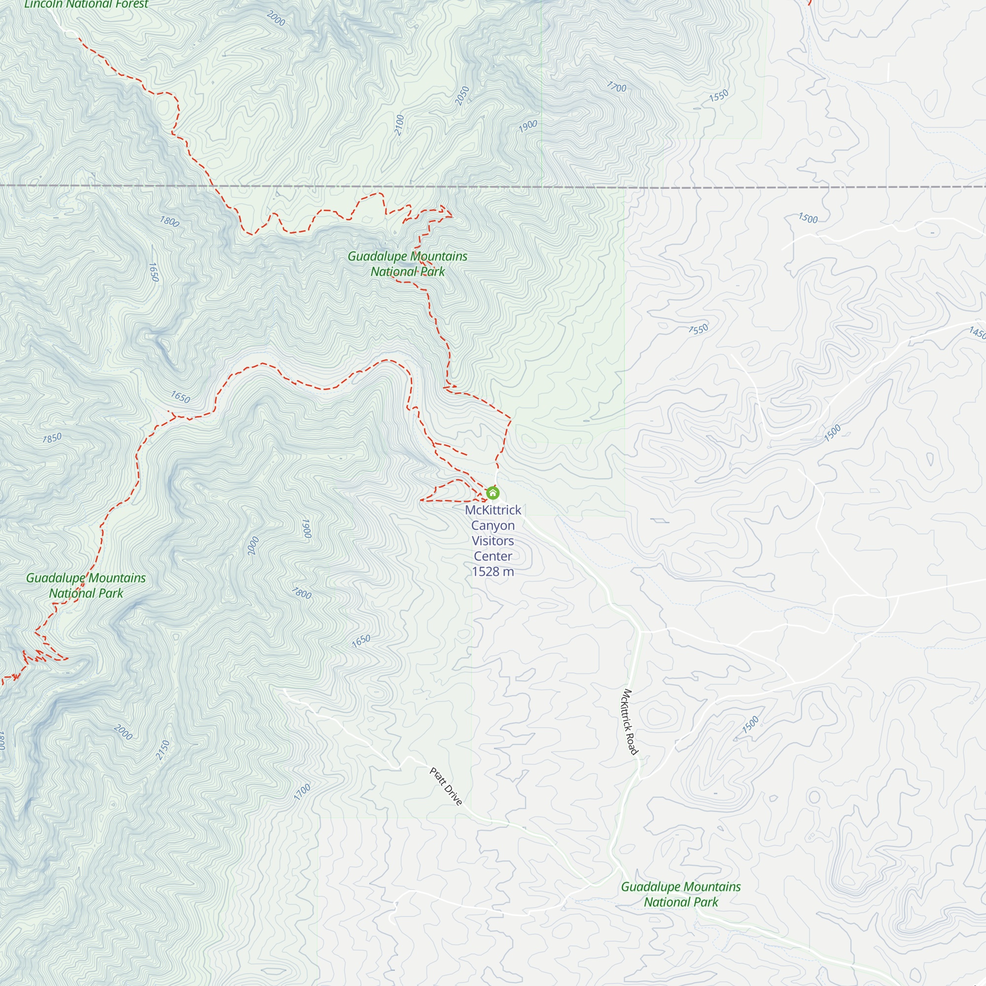 McKittrick Canyon Visitors Center map