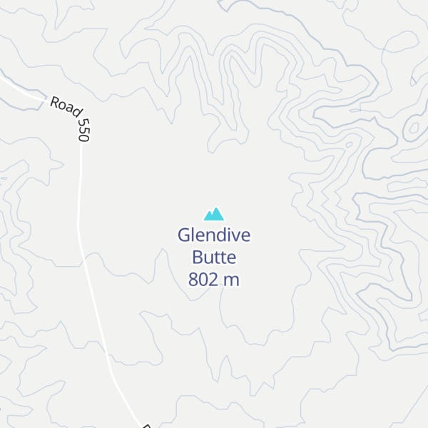 Map of Glendive Butte