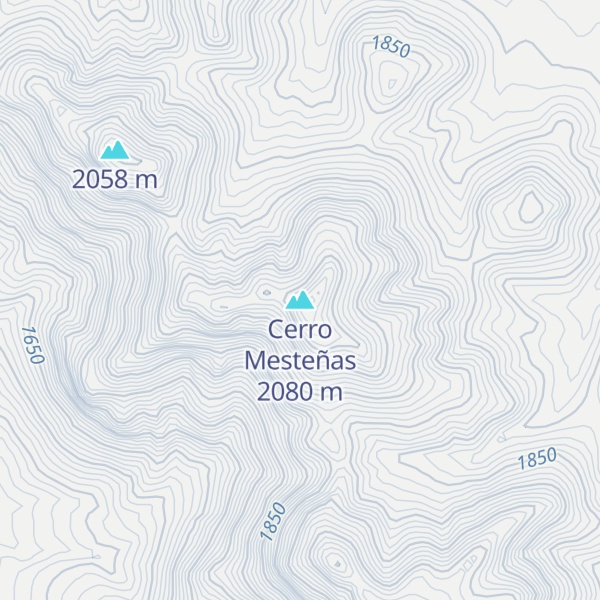 Map of Cerro Mesteñas