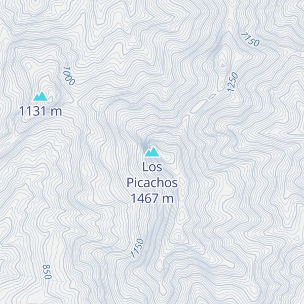 Map of Los Picachos