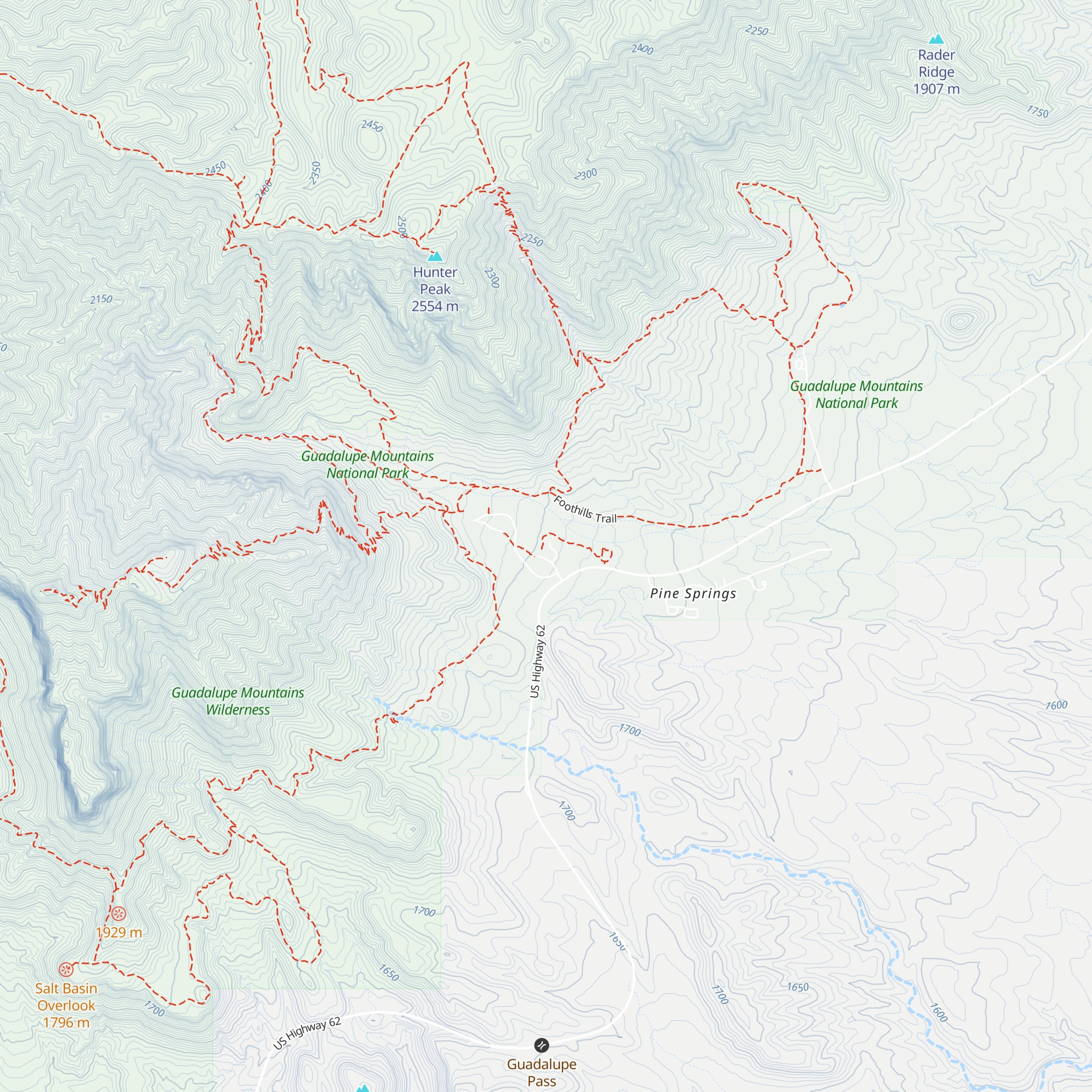 Pine Springs Visitor Center map