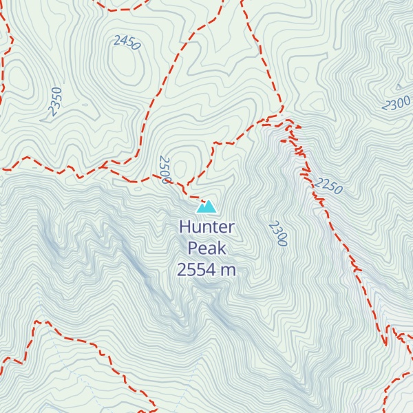 Map of Hunter Peak