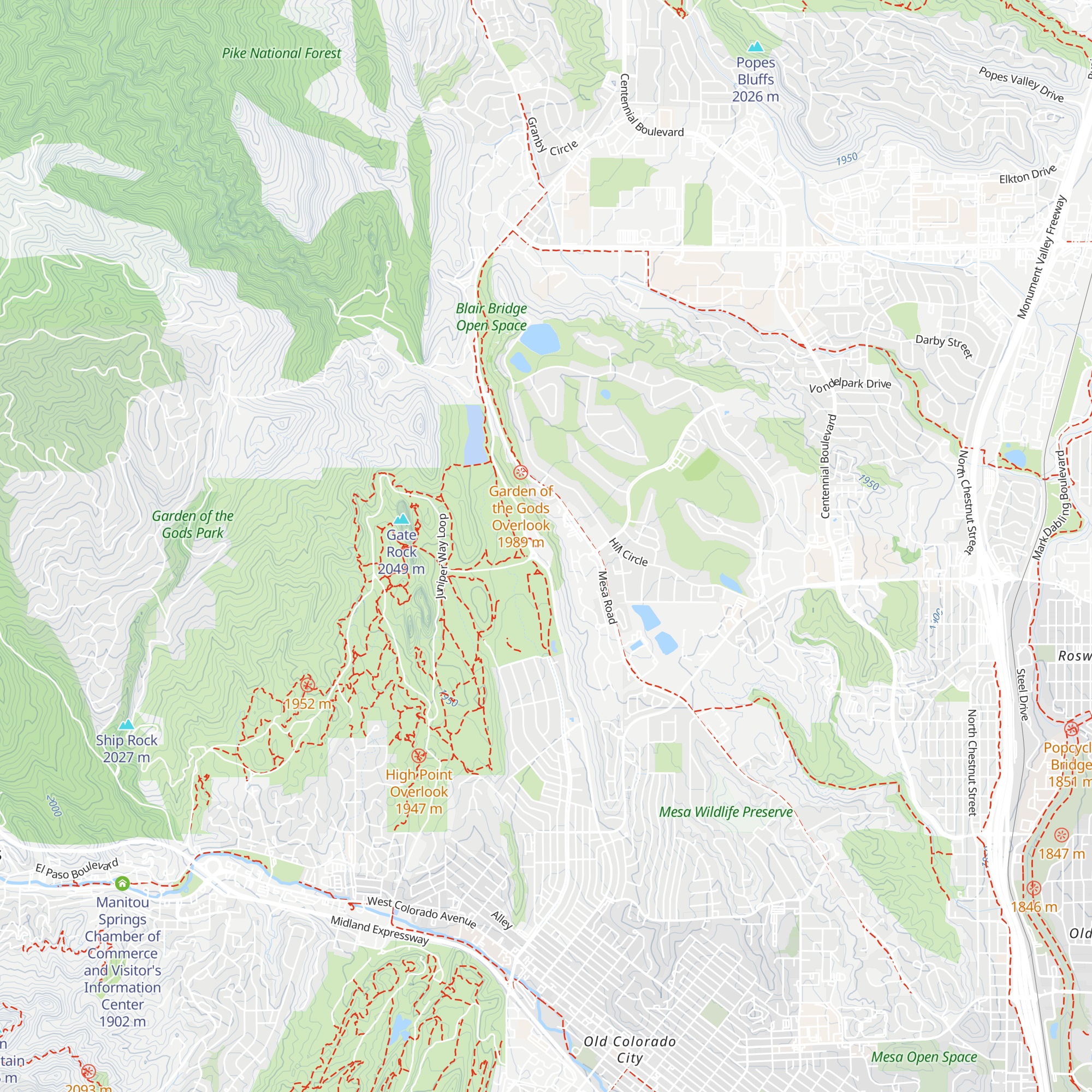 Garden of the Gods Visitor & Nature Center map