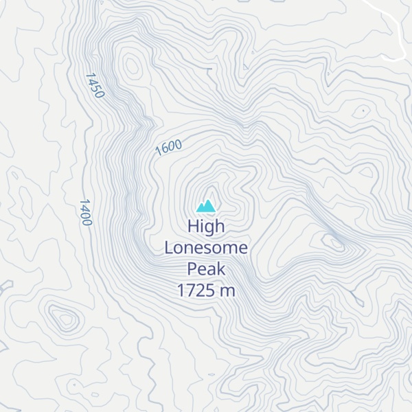 Map of High Lonesome Peak