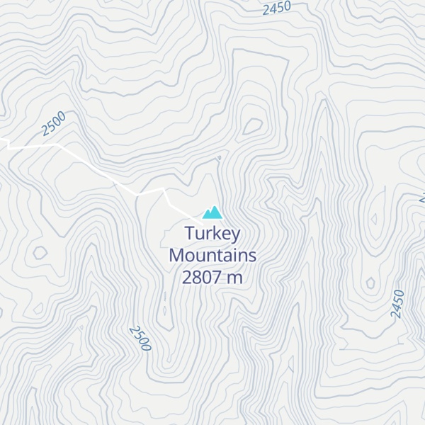 Map of Turkey Mountains