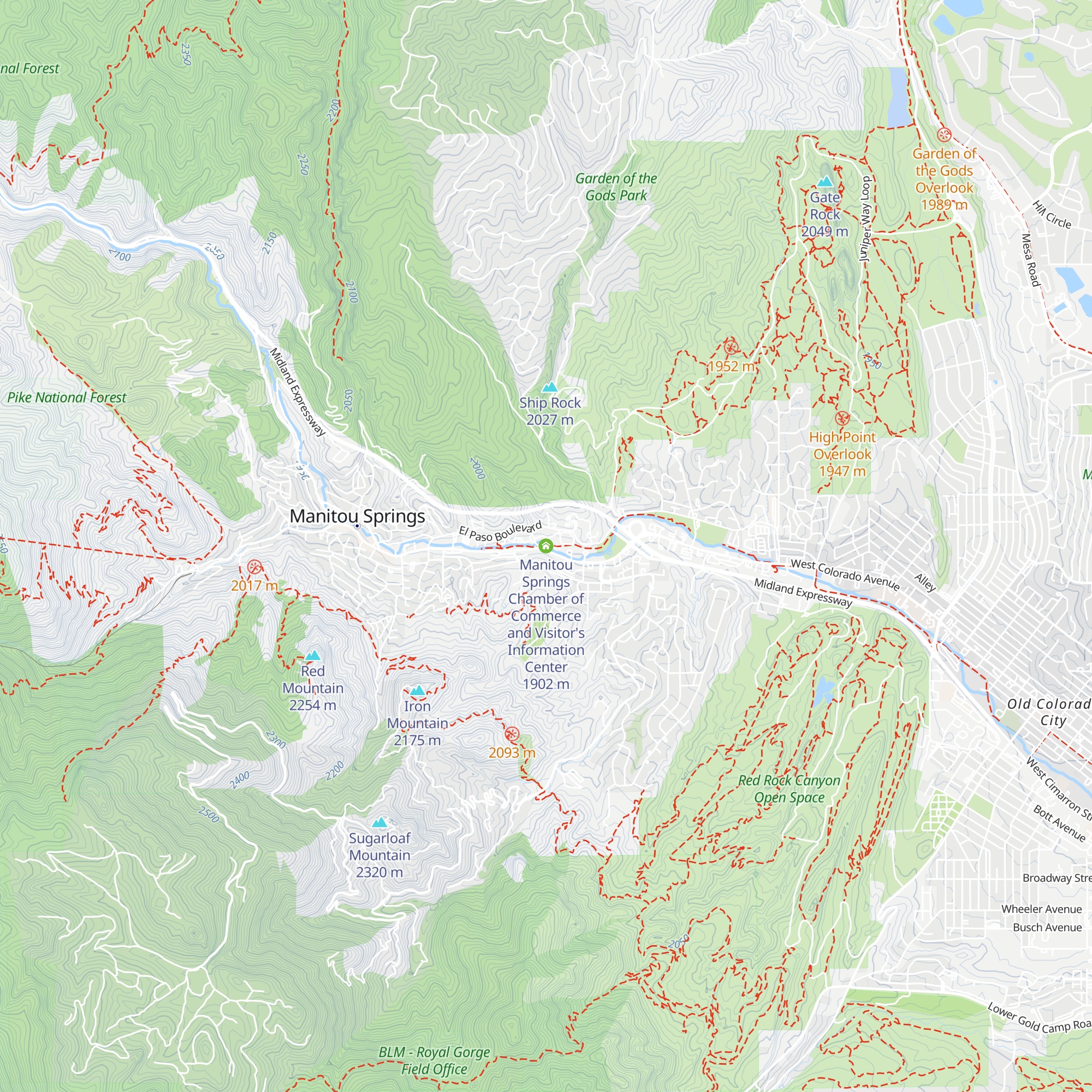 Manitou Springs Chamber of Commerce and Visitor's Information Center map