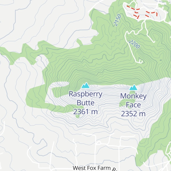 Map of Raspberry Butte