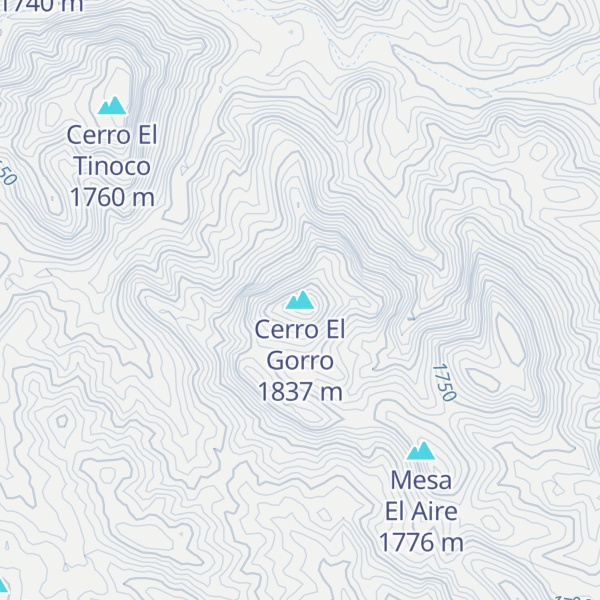 Map of Cerro El Gorro