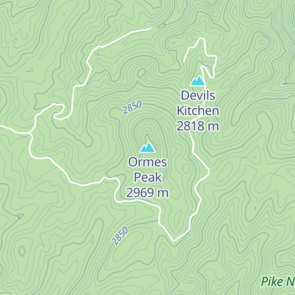 Map of Ormes Peak