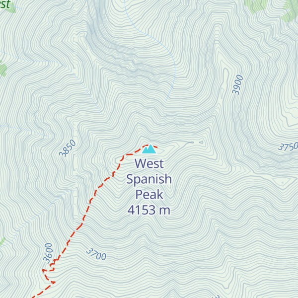 Map of West Spanish Peak