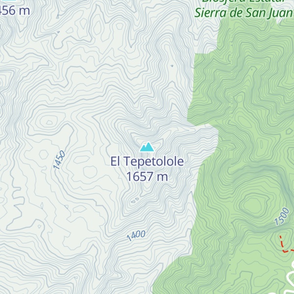Map of El Tepetolole