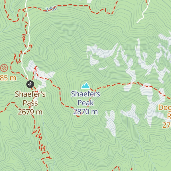 Map of Shaefers Peak