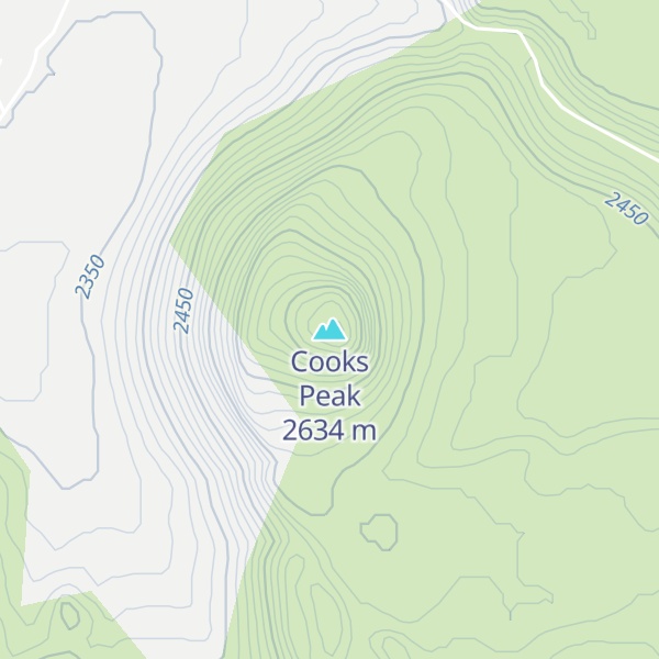 Map of Cooks Peak