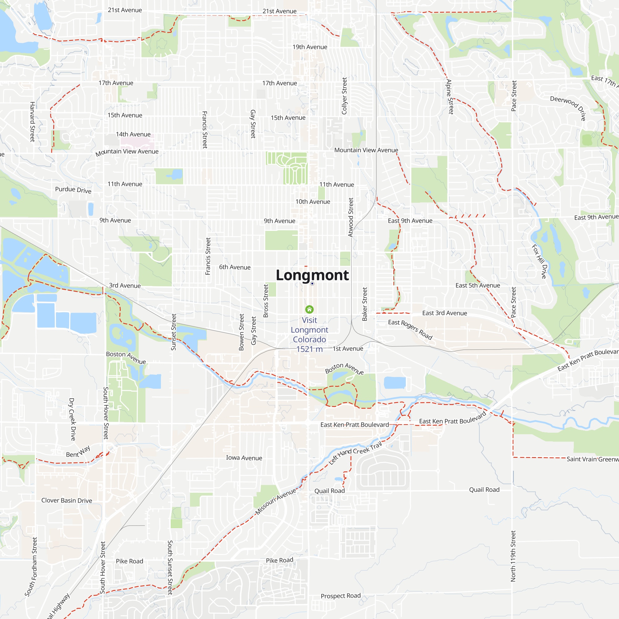 Visit Longmont Colorado map