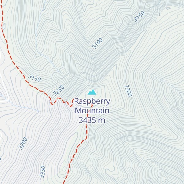 Map of Raspberry Mountain