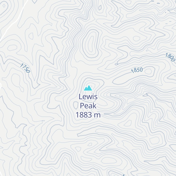 Map of Lewis Peak
