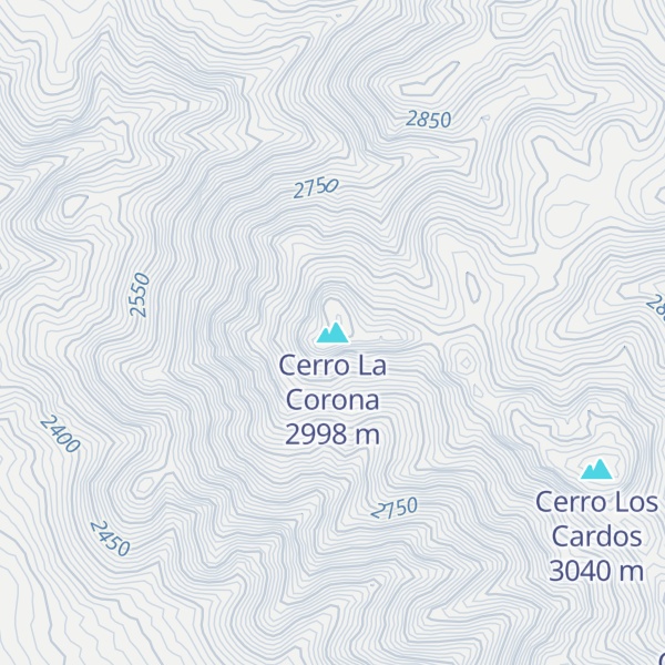 Map of Cerro La Corona