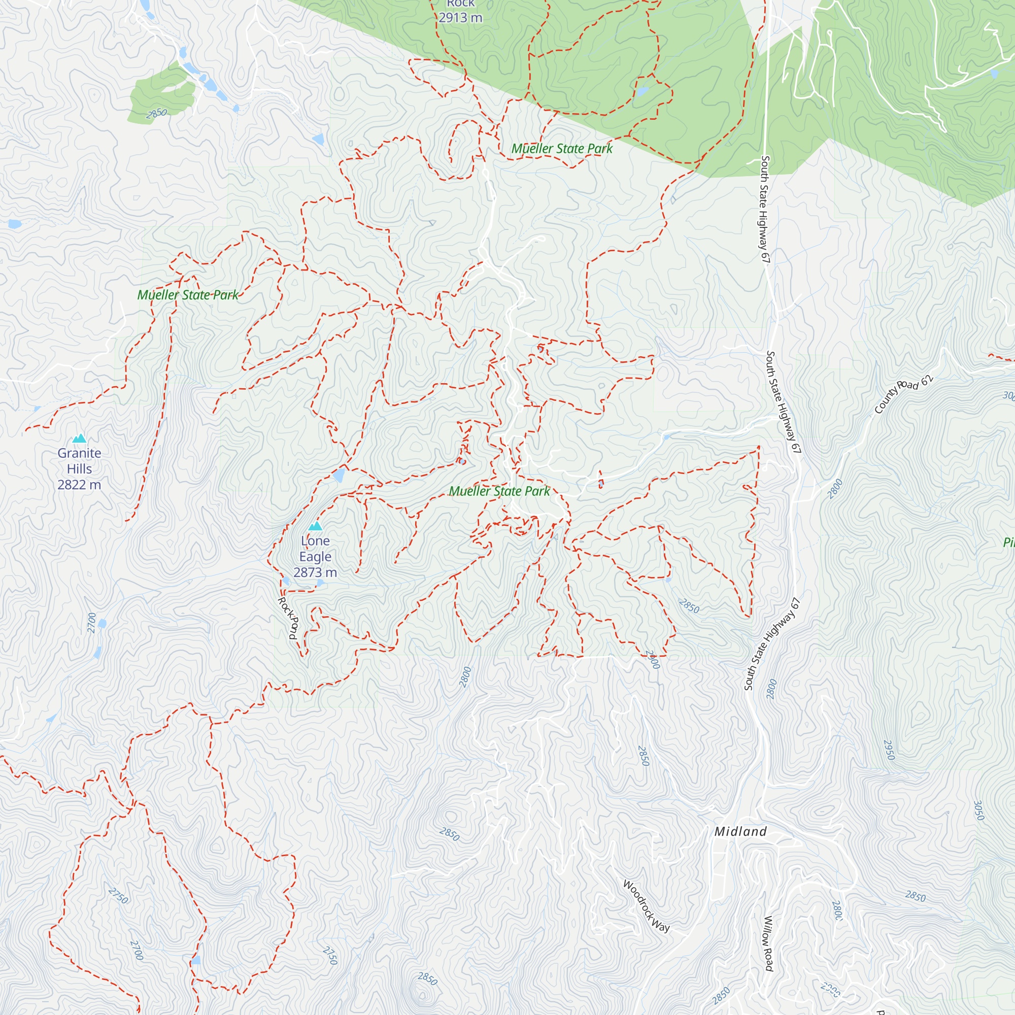 Mueller State Park Visitor Center map