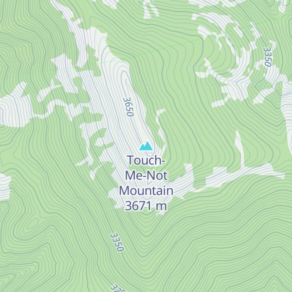 Map of Touch-Me-Not Mountain