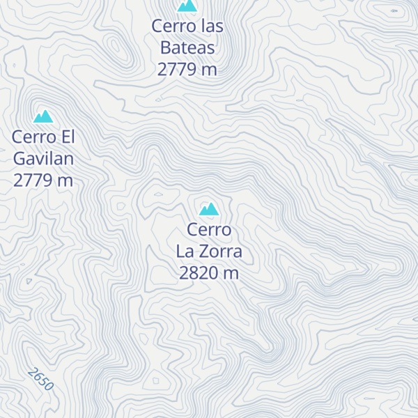 Map of Cerro La Zorra