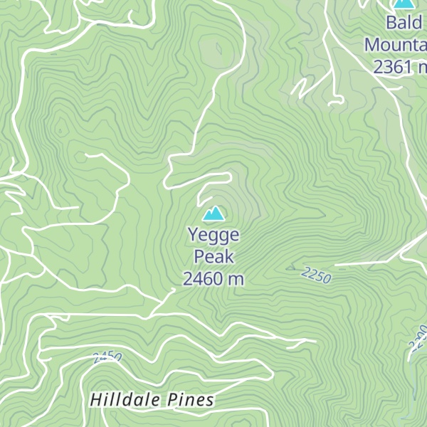 Map of Yegge Peak