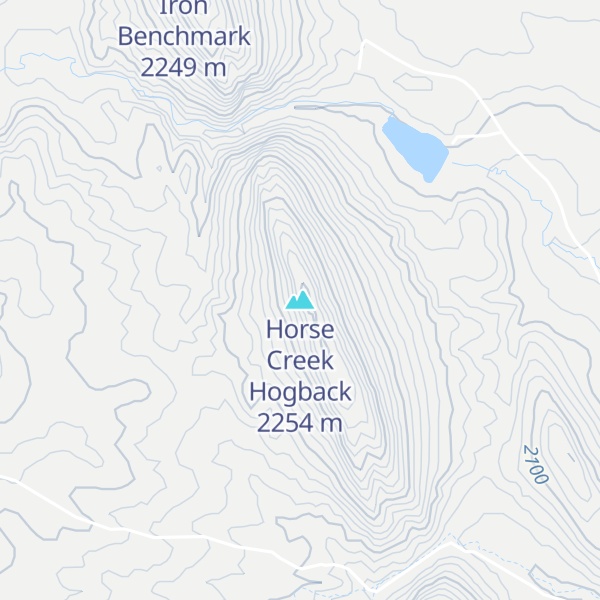 Map of Horse Creek Hogback