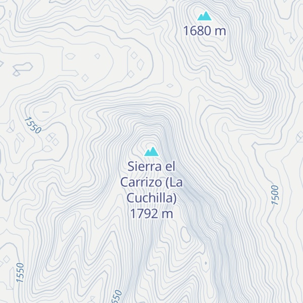 Map of Sierra el Carrizo (La Cuchilla)