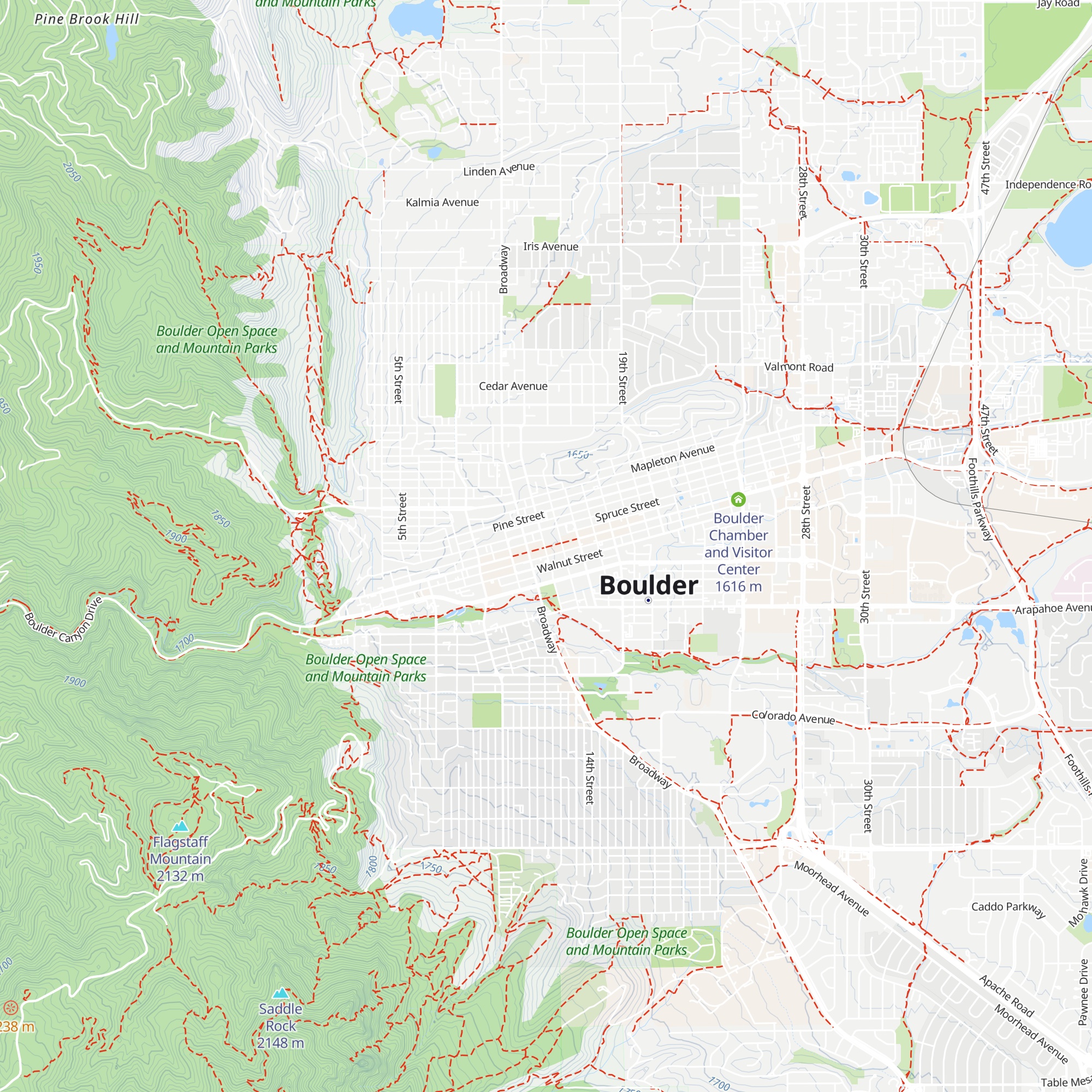 Downtown Boulder Information map