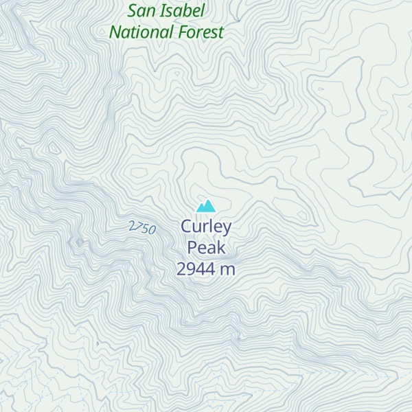 Map of Curley Peak
