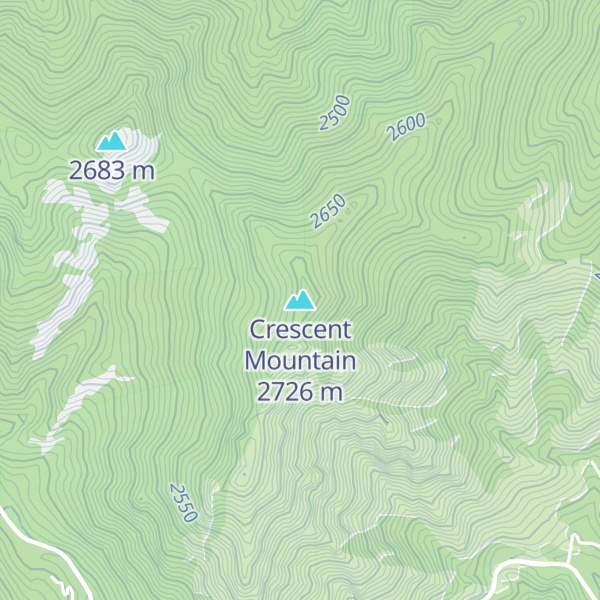 Map of Crescent Mountain