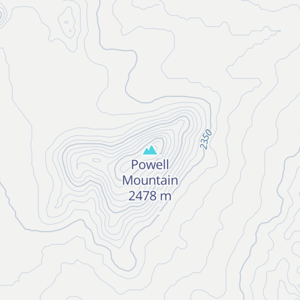 Map of Powell Mountain