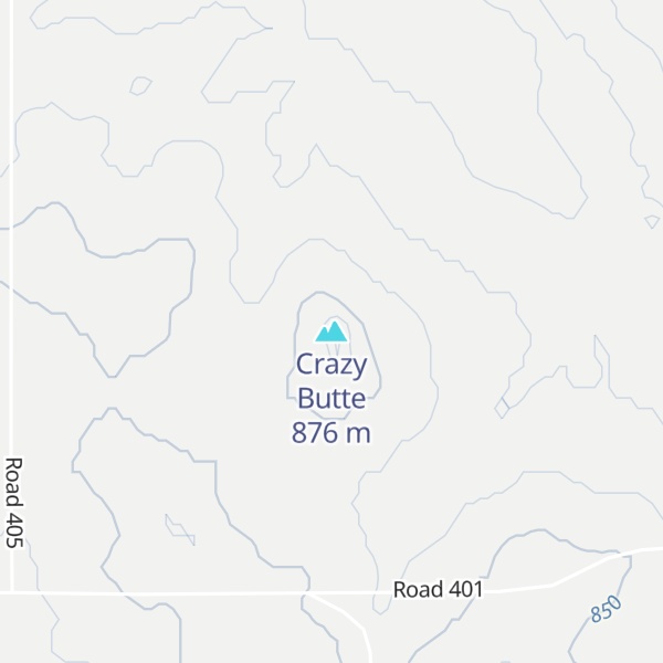 Map of Crazy Butte