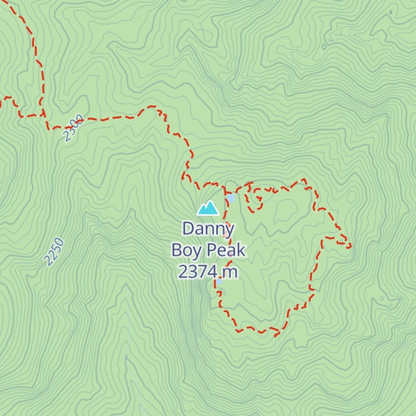 Map of Danny Boy Peak