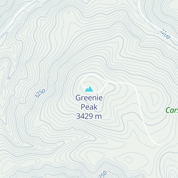 Map of Greenie Peak