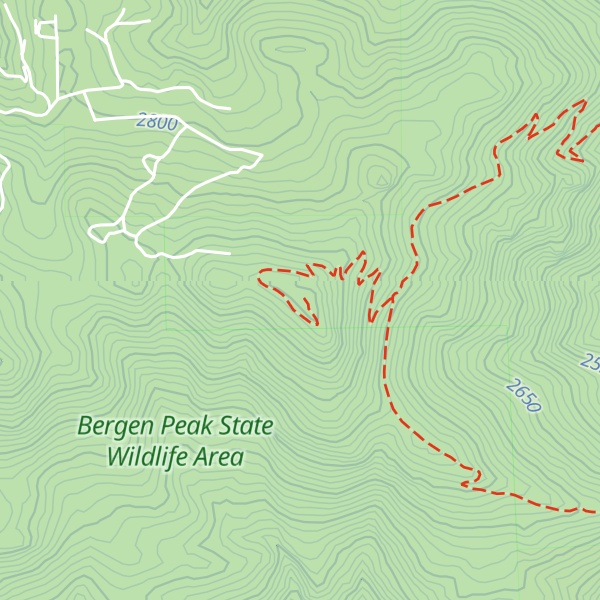 Map of Bergen Peak