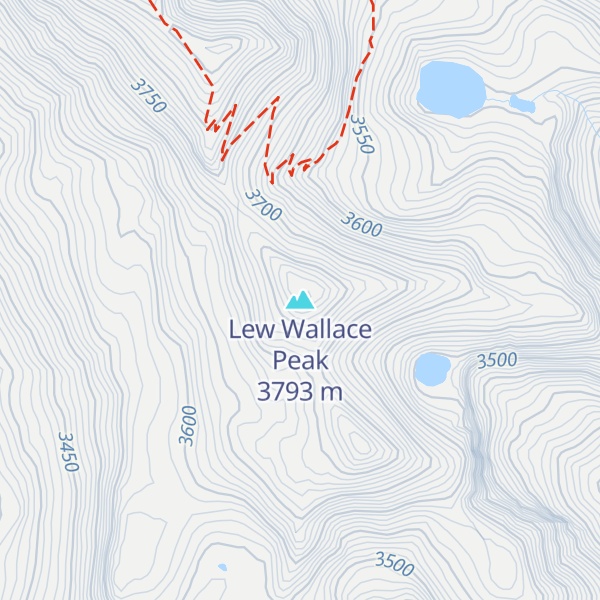 Map of Lew Wallace Peak