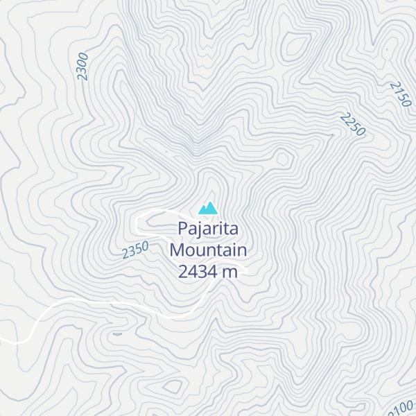 Map of Pajarita Mountain