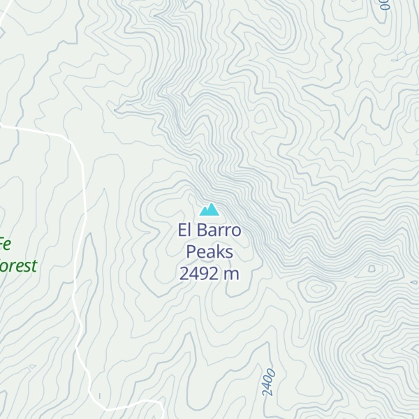 Map of El Barro Peaks