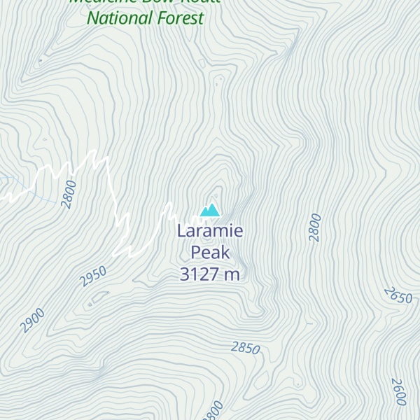 Map of Laramie Peak