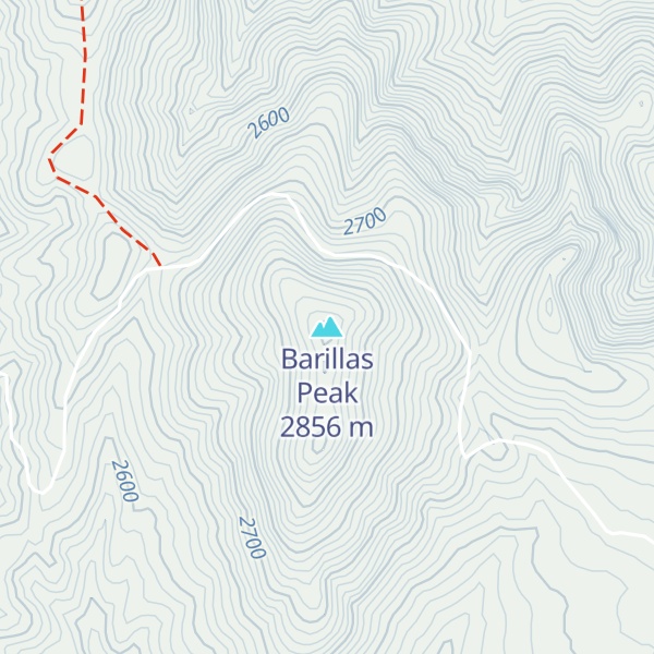 Map of Barillas Peak