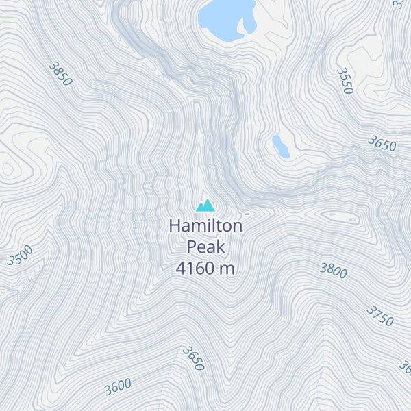Map of Hamilton Peak