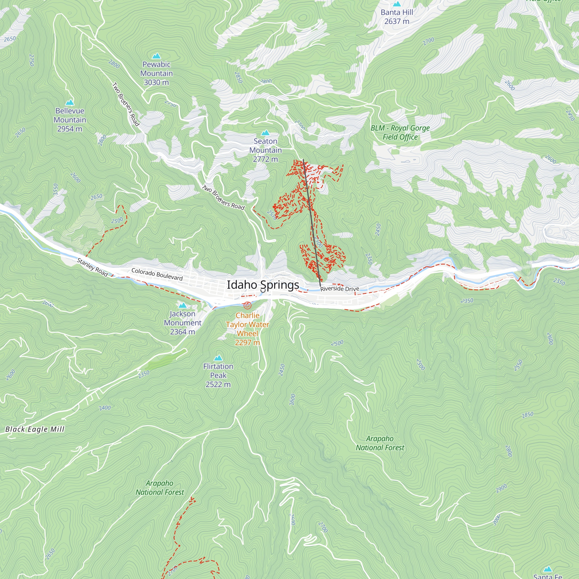 Idaho Springs Visitor Center map