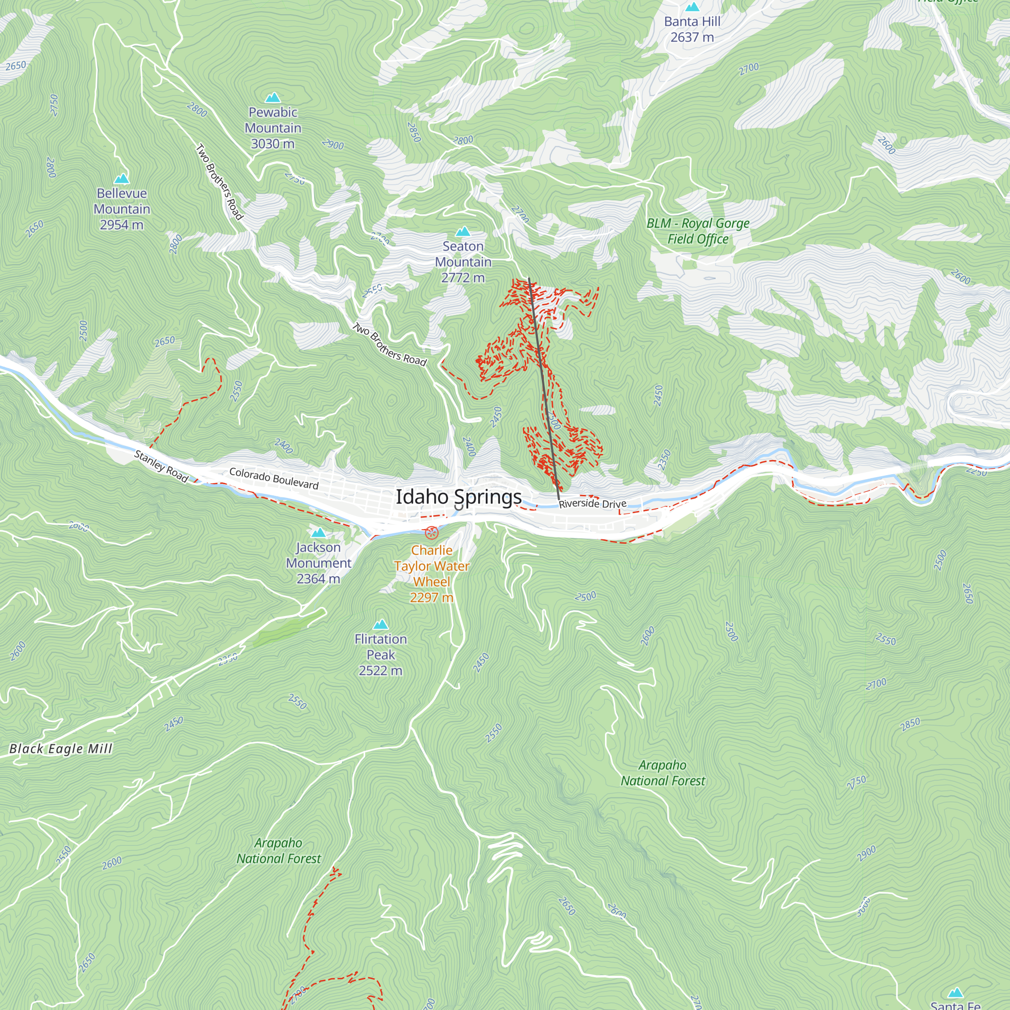 Idaho Springs Visitor Center map