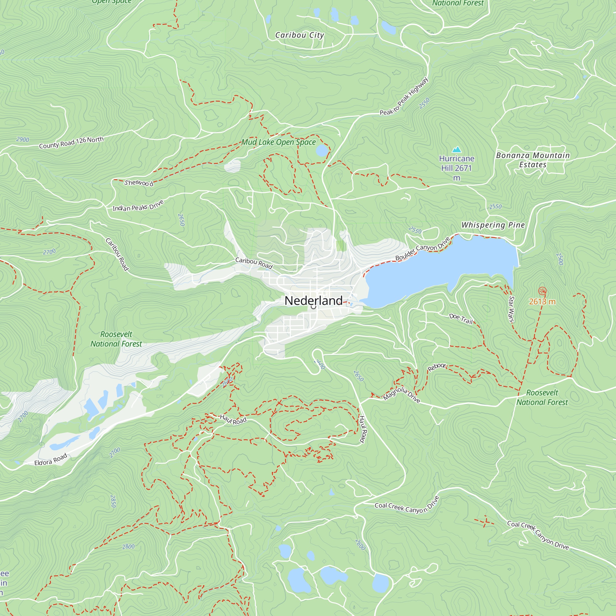 Indian Peaks Wilderness Information map