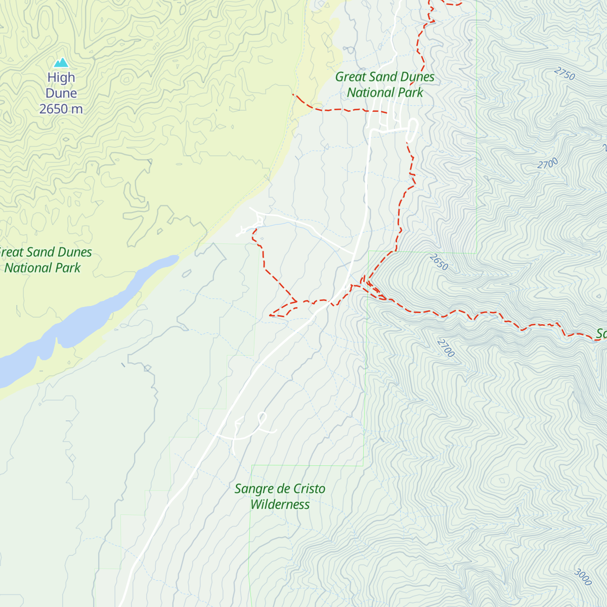 Great Sand Dunes National Park Visitor Center map